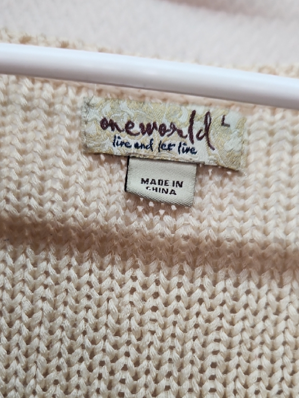Women’s Two-Tone Scoop Neck Knit Sweater - Cream & Gray - Picture 2 of 5